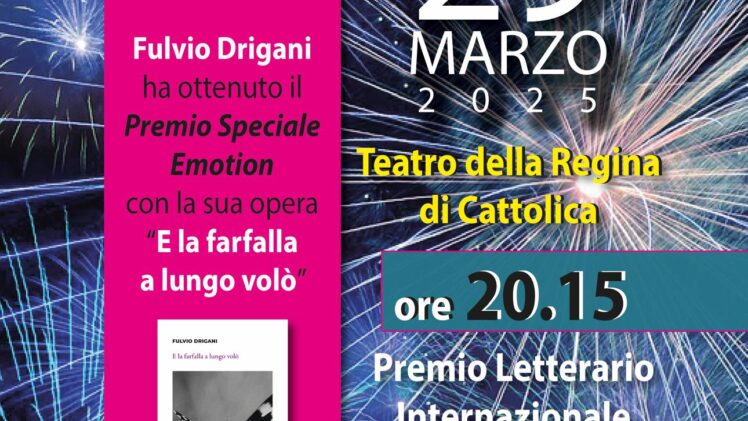 Il 29 Marzo, il mio ultimo romanzo verrà premiato al Premio Letterario Città di Cattolica